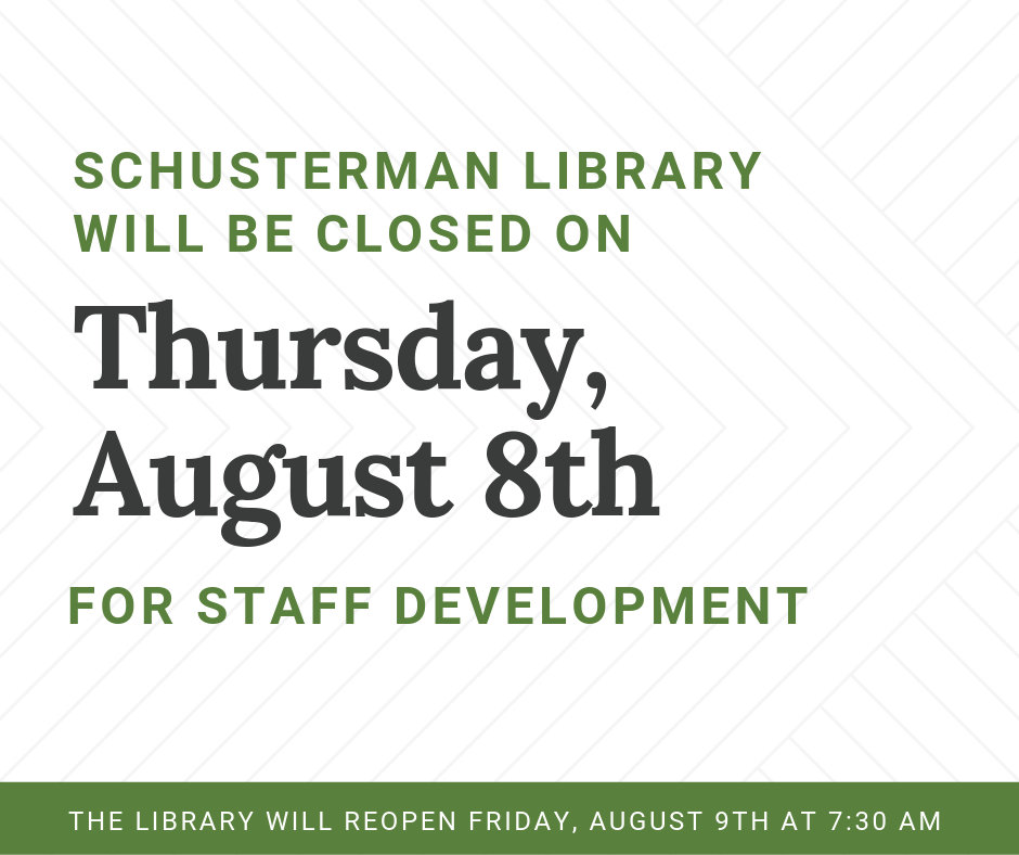 The library will be closed on Thursday, August 8
